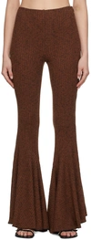 16arlington Brown Thea Flare Trousers In Brown