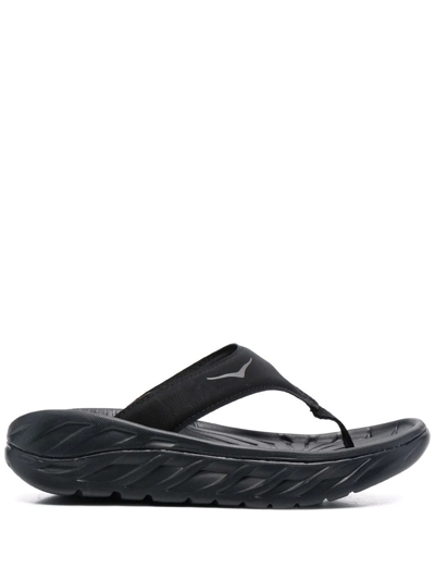 Hoka Black Ora Recovery Sandals