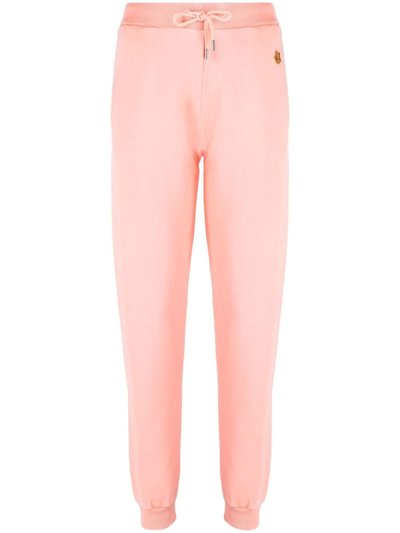 Kenzo Tiger-patch Cotton Joggers In Rosa