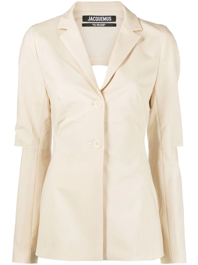 Jacquemus La Waistcoate Melo Wool Open Back Blazer In Pink