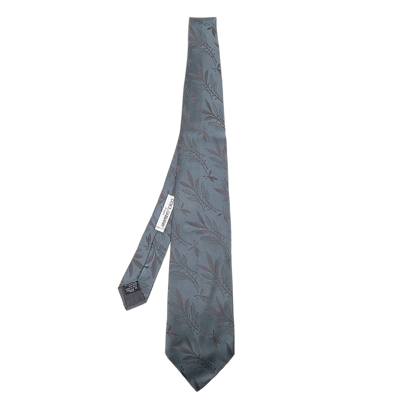 Pre-owned Dolce & Gabbana Charcoal Grey Floral Silk Jacquard Tie