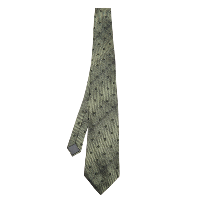 Pre-owned Lanvin Green Polka Dot Silk Jacquard Tie