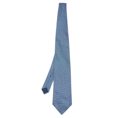 Pre-owned Lanvin Blue Dot Motif Jacquard Silk Tie
