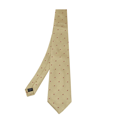 Pre-owned Alfred Dunhill Gold Chevron Jacquard Silk Tie