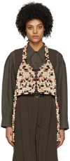 Lemaire Multicolor Wood Pearl Vest In 150 Multicolor