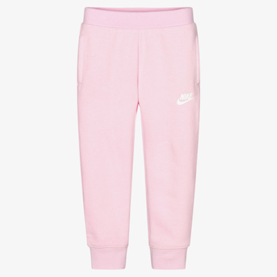 Nike Kids' Girls Pink Logo Cotton Joggers