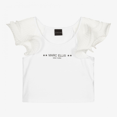 Marc Ellis Kids' Girls White Cotton T-shirt
