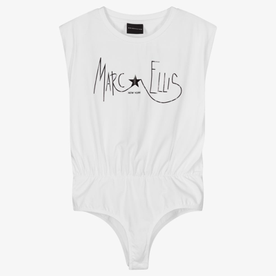 Marc Ellis Kids' Girls White Logo Bodysuit
