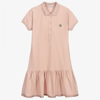 MONCLER GIRLS TEEN PINK LOGO POLO DRESS