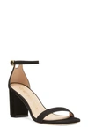 Stuart Weitzman Nudistcurve Suede Ankle-strap Sandals In Black