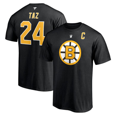 Fanatics Men's Ray Bourque Black Boston Bruins Authentic Stack Retired Player Name And Number T-shirt