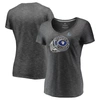 Fanatics Branded Heathered Charcoal Los Angeles Rams Super Bowl Lvi Champions Ring Bling V-neck T-sh In Heather Charcoal