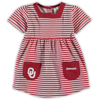 Little King Girls Toddler Crimson Oklahoma Sooners Striped Dress With Pockets In Crimson