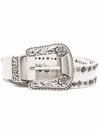 Golden Goose Stud-embellished Metallic Leather Belt In White
