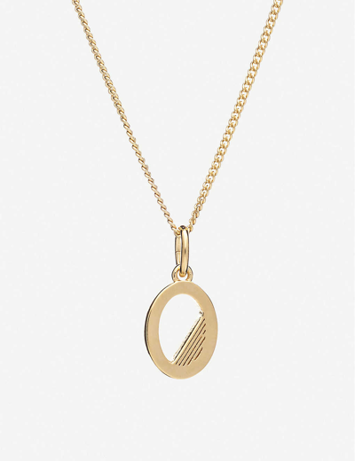 Rachel Jackson Art Deco O Initial 22ct Yellow Gold-plated Sterling-silver Necklace In 22 Carat Gold Plated