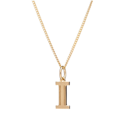 Rachel Jackson Art Deco I Initial 22ct Yellow Gold-plated Sterling-silver Necklace In 22 Carat Gold Plated