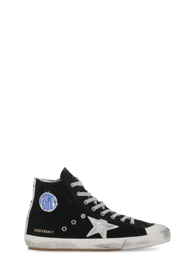 Golden Goose Francy Sneakers Classic Suede Upper Shiny Leather Star In Blue