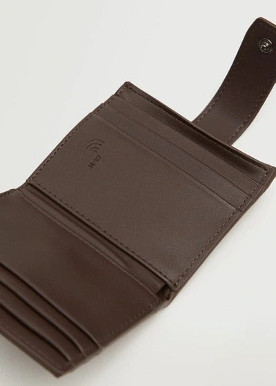 Mango Anti-contactless Peaked Card Holder Chocolate