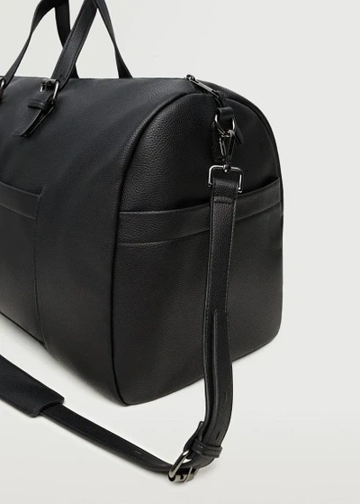 Mango Leather-effect Travel Bag Black