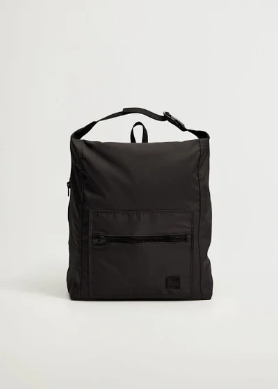 Mango Nylon Backpack Black
