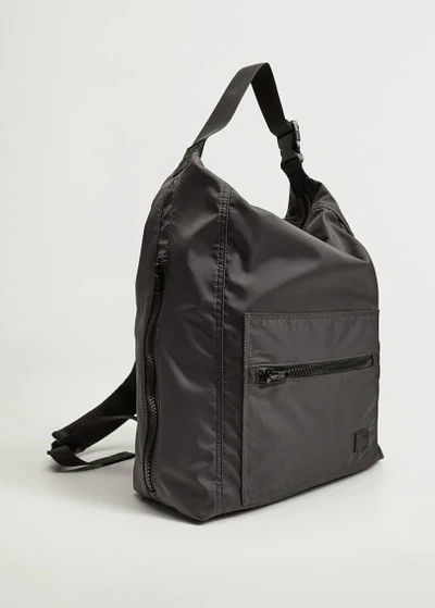 Mango Nylon Backpack Grey