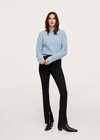 Mango Textured Knit Sweater Sky Blue