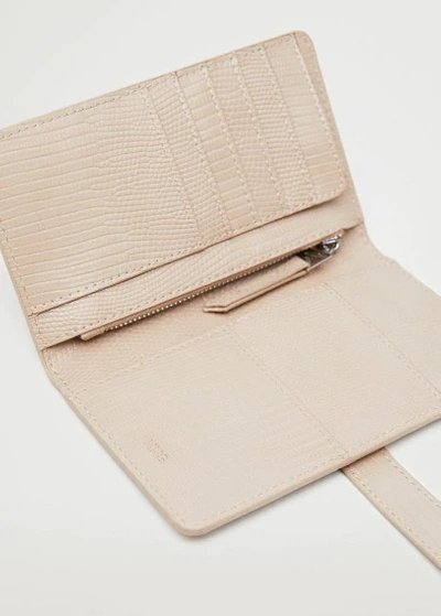 Mango Snake Effect Wallet Nude In Nude