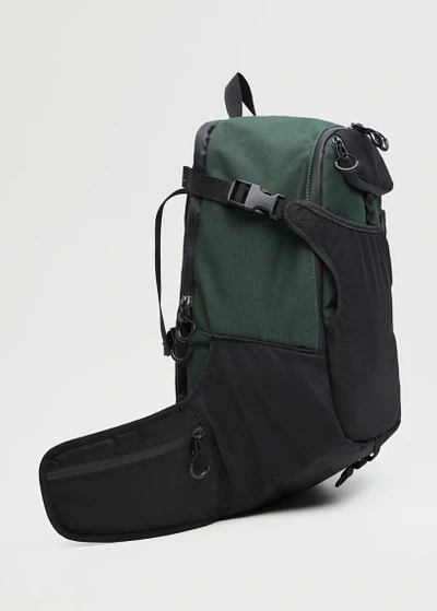 Mango Multifunctional Contrasting Backpack Dark Green