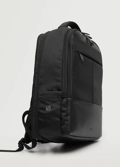 Mango Multi-pocket Nylon Backpack Black