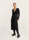 MANGO KNOT KNITTED DRESS BLACK