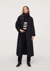 Mango Scarf Wool Coat Grey