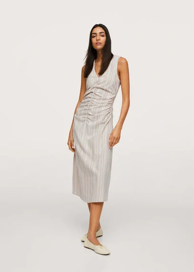knee length dresses for ladies Puglia Dress in Striped Linen main image 0