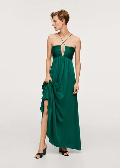 green emerald velvet dress Ripe Mango Halter Maxi Dress Green main image 0