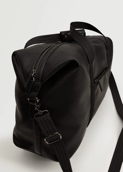 Mango Leather-effect Travel Bag Black