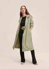 MANGO FLOWY OVERSIZE TRENCH MINT GREEN