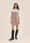 MANGO PLAID DRESS PASTEL PINK