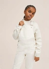 MANGO DENIM DUNGAREES ECRU