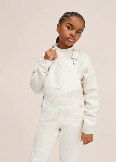 MANGO DENIM DUNGAREES ECRU 
