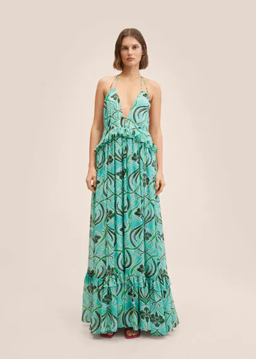 open lace back dress Kaida Slinky Maxi Dress with Hardware / Burnt Orange | Meshki main image 0