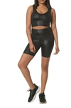 Marc New York Andrew Marc Sport Women's Liquid Reversible Crop Tank Top In Black
