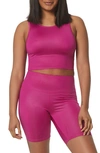 Marc New York Performance Women's Liquid Reversible Crop Tank Top In Orchid