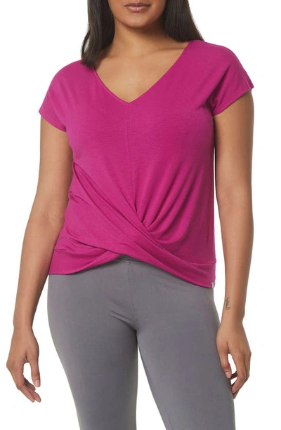 Marc New York Performance Women's Overlap Front T-shirt In Orchid