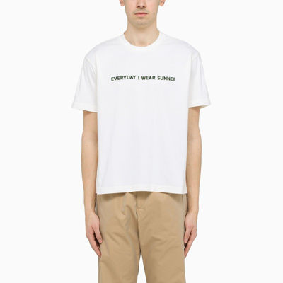 Sunnei White Everyday I Wear  Crewneck T-shirt In White