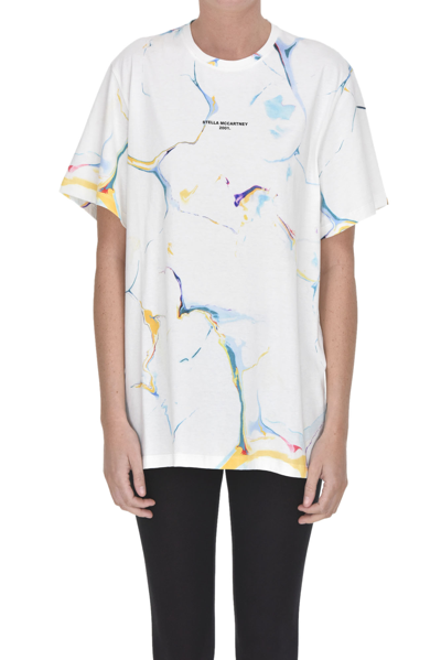Stella Mccartney Printed Cotton-jersey T-shirt In Ivory