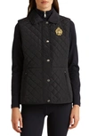 Ralph Lauren Logo-patch Diamond-quilted Vest In Dk Navy
