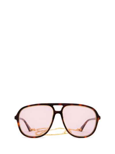 Gucci Gg1077s Pilot Sunglasses In Brown