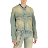 Maison Margiela Blue Cropped Denim Jacket In Light Blue