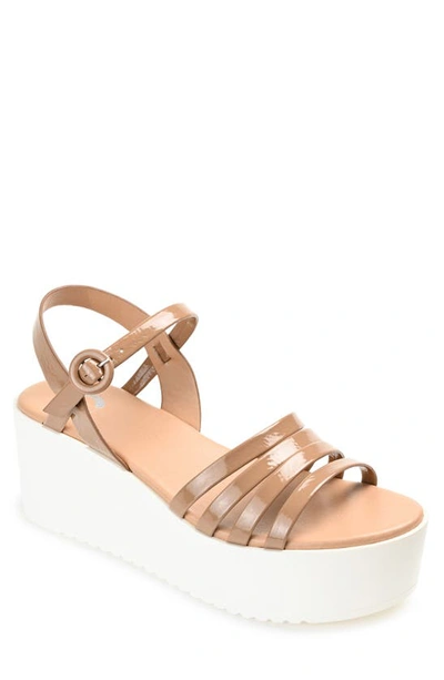 Journee Collection Women's Miragge Platform Sandals Women's Shoes In Mocha