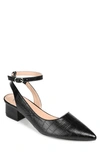 Journee Collection Keefa Croc Embossed Pointed Toe Pump In Black