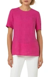 AKRIS PUNTO PLEAT DETAIL LINEN PEPLUM TOP